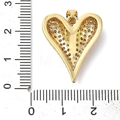 Brass Micro Pave Clear Cubic Zirconia Pendants KK-B094-05G-1