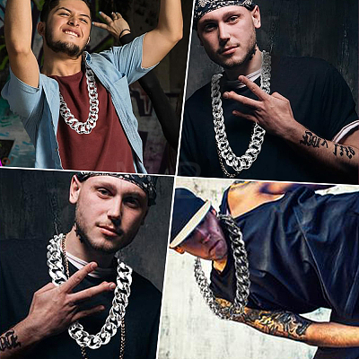 1Pc Acrylic Cuban Link Chain Necklaces for Men NJEW-SP0001-09A-S-1