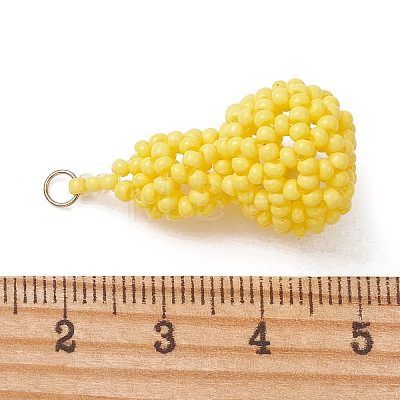 Glass Seed Beaded Pendants PALLOY-MZ01355-1
