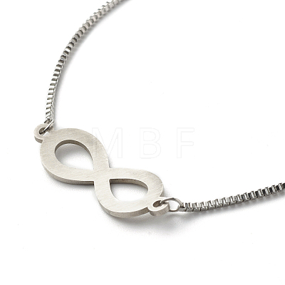 Infinity Symbol Charm Adjustable Slider Bracelet for Men Women BJEW-JB06688-02-1