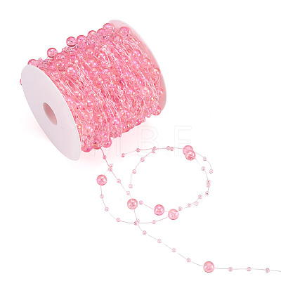 Acrylic Round Beaded Link Chains DIY-MB0007-001E-1
