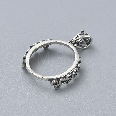 925 Sterling Silver Pendant Cabochon Settings STER-WH0061-95B-1