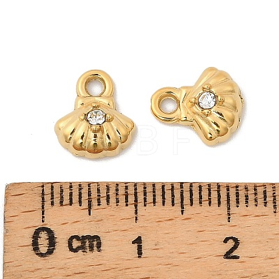304 Stainless Steel with Crystal Rhinestone Charms STAS-G358-05G-04-1