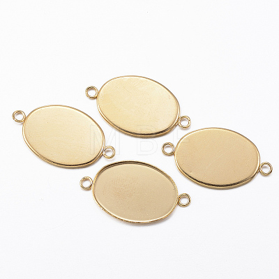 Ion Plating(IP) 304 Stainless Steel Cabochon Connector Settings LS-STAS-H394-A-01G-1
