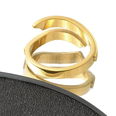 Textured 304 Stainless Steel Cuff Ring for Women RJEW-L126-13B-G-1