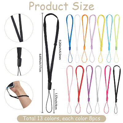 104Pcs 13 Colors Nylon Mobile Straps HJEW-SC0003-15-1