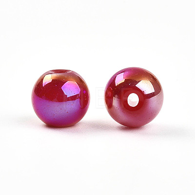 Electroplate Pearlized Glass Pearl Beads EGLA-T021-14B-08-1