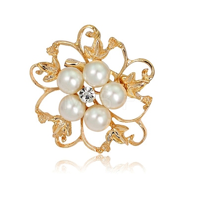 Exquisite ABS Plastic Pearl Flower Brooch PW-WG27627-02-1