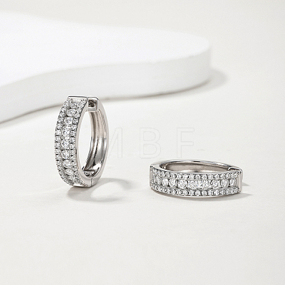 925 Sterling Silver Moissanite Hoop Earrings for Women BC8310-1