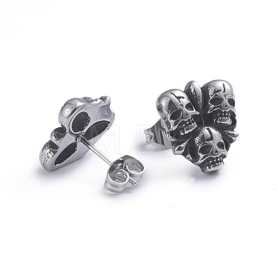 Retro 304 Stainless Steel Stud Earrings EJEW-L248-028AS-1