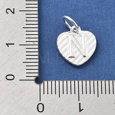 925 Sterling Silver Heart with Capital Letter Charms STER-S009-13N-S-1