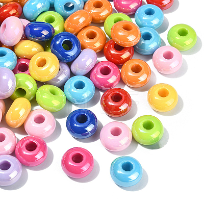 Opaque Acrylic European Beads FIND-CJC0003-66-1
