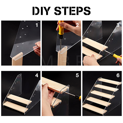 5-Tier Acrylic Action Figure Display Risers ODIS-WH0027-059B-1