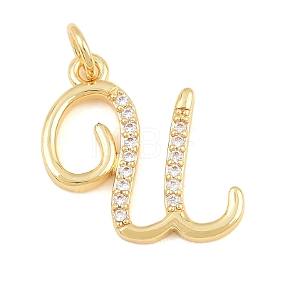 Brass Micro Pave Clear Cubic Zirconia Pendants CU-CBA7939-01U-G-1