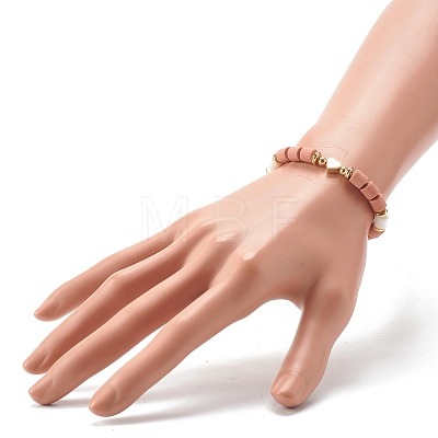 Handmade Polymer Clay Beads Stretch Bracelets BJEW-JB06423-05-1