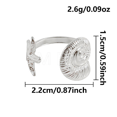 Ocean Animals 304 Stainless Steel Cuff Open Rings OU3325-8-1