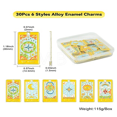 30Pcs 6 Styles Alloy Enamel Pendants ENAM-CJ0005-73-1