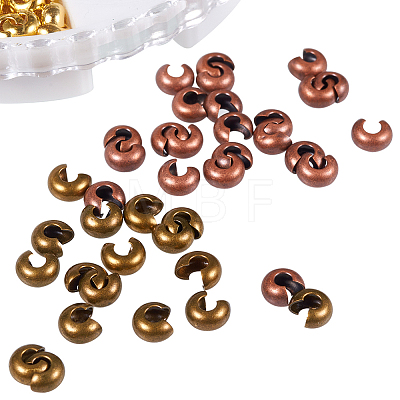 Multi Colored Jewelry Findings Round Brass Tube Crimp Beads for Jewelry Making KK-PH0007-04-NF-1