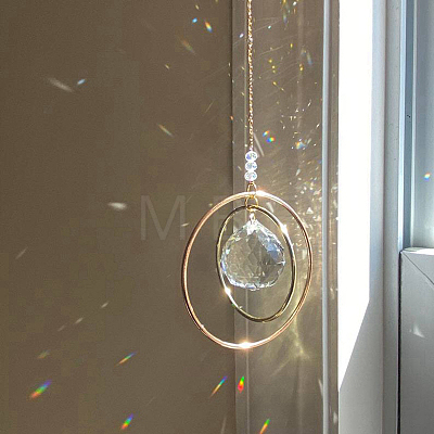 Glass Teardrop & Iron Ring Pendant Decorations LS-PW-WG25982-01-1