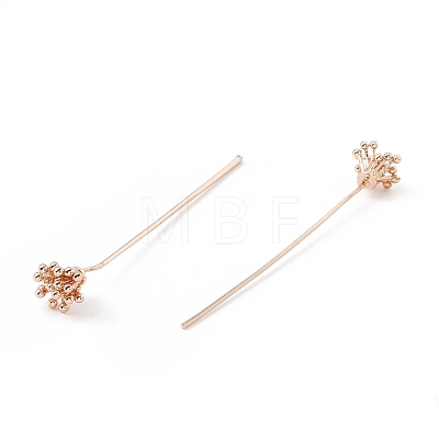 Brass Flower Head Pins KK-G413-04KCG-1