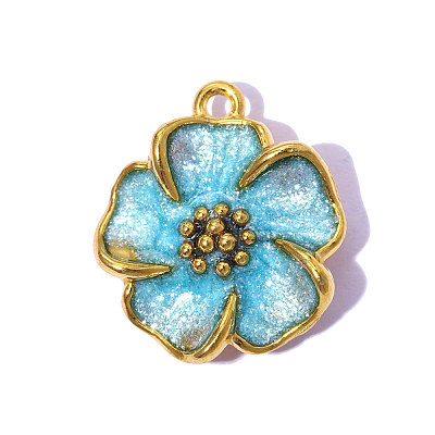 304 Stainless Steel Enamel Pendants STAS-OY015-26G-02-1