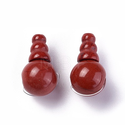 Natural Red Jasper 3 Hole Guru Beads G-L517-01A-1