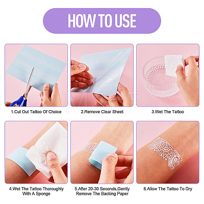 6 Sheets Luminous Paper Tattoo Stickers STIC-TAC0001-007A-1