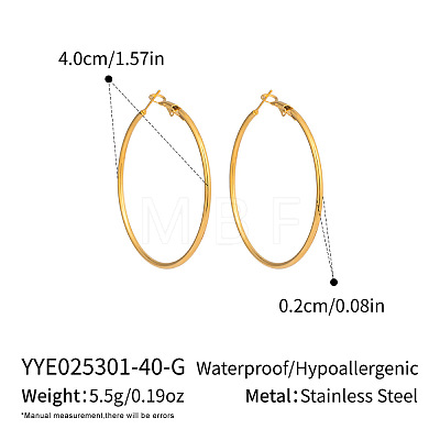 304 Stainless Steel Hoop Earrings OC2065-4-1