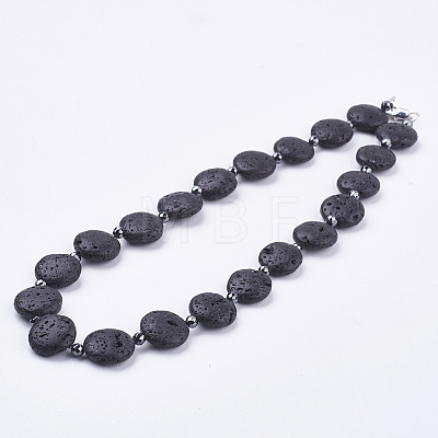 Natural & Synthetic Mixed Stone Beaded Necklaces NJEW-JN01938-1