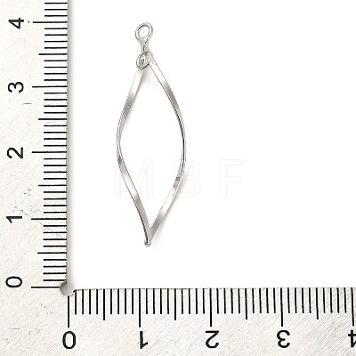 925 Sterling Silver Twisted Leaf Outline Connector Charms STER-R010-01P-1