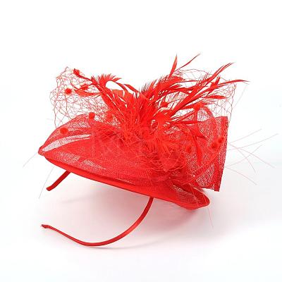 Elegant Red Fascinators UK for Weddings OHAR-S170-01-1