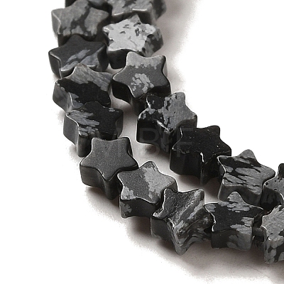 Natural Snowflake Obsidian Beads Strands G-G085-B37-01-1