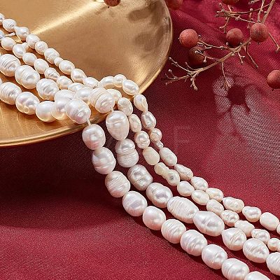  4Strands 2 Styles Natural Cultured Freshwater Pearl Beads Strands PEAR-NB0001-64-1