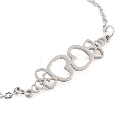 Non-Tarnish Stainless Steel Cable Chain Link Bracelets for Women Men STAS-Z061-01P-09-1