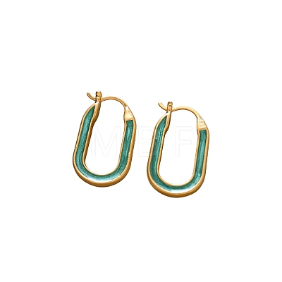 Brass Enamel Hoop Earrings WG72E93-01-1