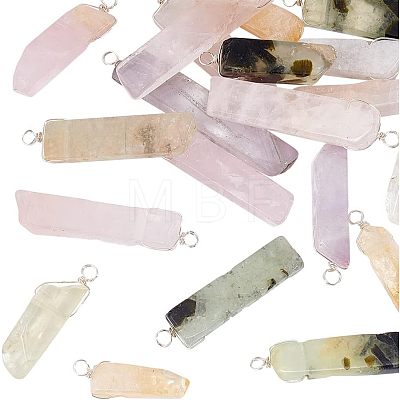 20Pcs Natural Mixed Quartz Pendants FIND-HY0001-27-1