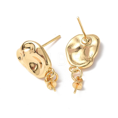 Brass Stud Earring Findings KK-B063-04G-1