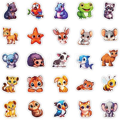 50Pcs Cartoon PVC Adhesive Waterproof Stickers PW-WGF15F9-01-1