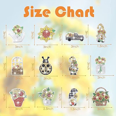 24Pcs Keychian DIY Diamond Painting Kit PW-WG36846-01-1