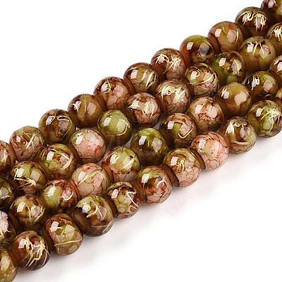 Baking Paint Glass Beads Strands DGLA-N003-8mm-B11-1