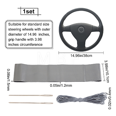 DIY Hand Sewing Genuine Leather Steering Wheel Cover AJEW-WH0002-60B-1