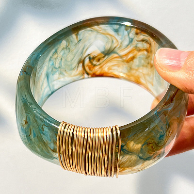 Marbled Resin Chunky Bangles for Women WG57612-03-1