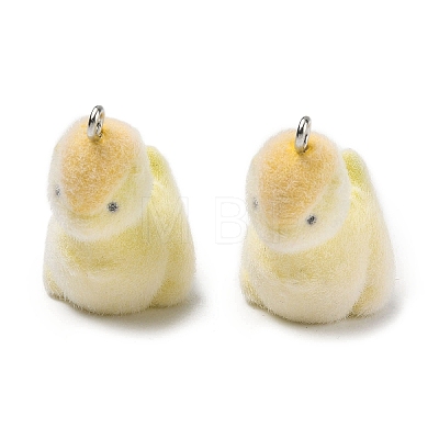 Flocking Opaque Resin Pendants RESI-F064-A12-1