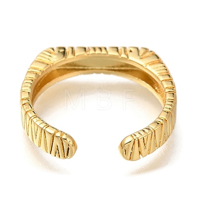 Rack Plating Brass Open Cuff Rings for Women RJEW-M022-05G-1