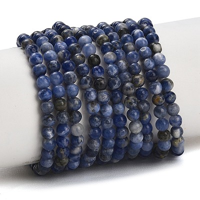 Natural South Africa Sodalite Beads Strands G-S259-35-4mm-1