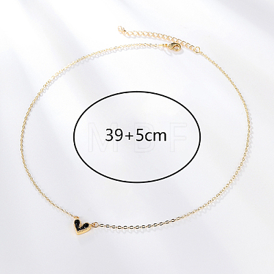 Golden Brass Heart Pendant Necklace for Women WZ0134-1-1-1