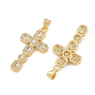 Brass Micro Pave Cubic Zirconia Pendants CU-CBADC6C-12G-02-1