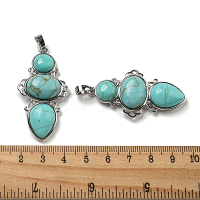 Synthetic Green Turquoise Pendants G-Q158-04M-1