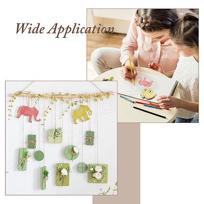 40Pcs Unfinished Blank Wooden Elephant Pendants Set for Painting Arts WOCR-FH0001-01-1