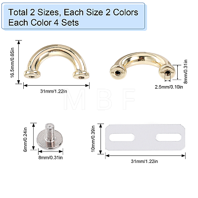 16 Sets 4 Style Alloy U Shape Rings Clasps FIND-CA0007-05-1